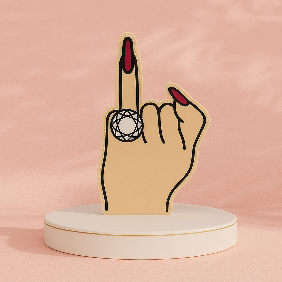 "PUT A RING ON IT" BACHELORETTE FOAM FINGER - FAIR