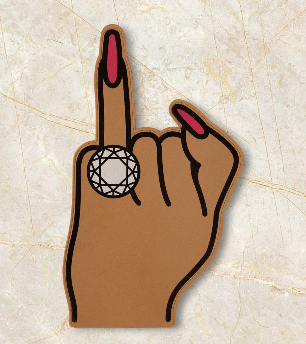 "Put A Ring On It" Bachelorette Foam Finger - Light Brown-Bachelorette "Put A Ring On It" Foam Finger-Brown Skin Bride