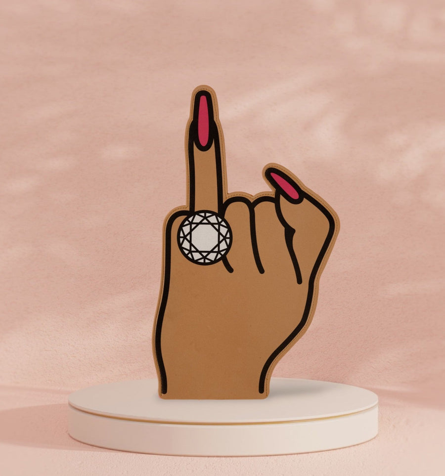 "Put A Ring On It" Bachelorette Foam Finger - Light Brown-Bachelorette "Put A Ring On It" Foam Finger-Brown Skin Bride