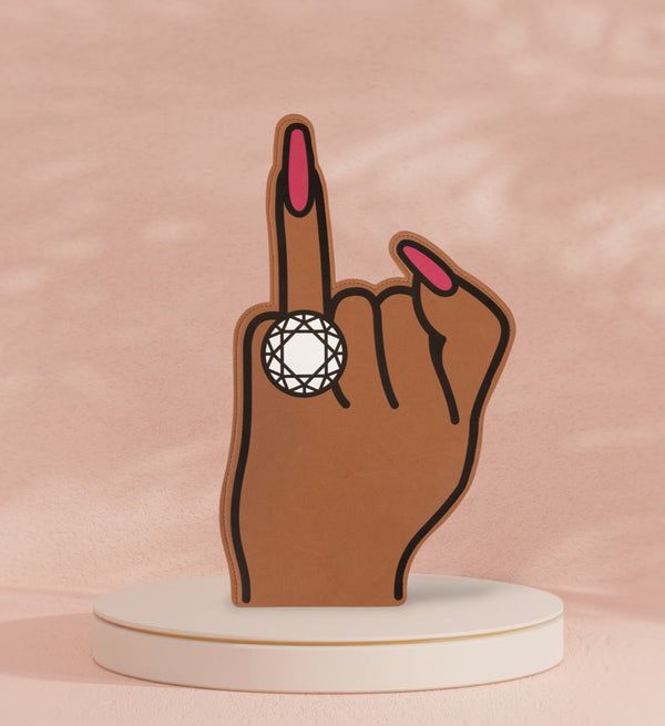 "Put A Ring On It" Bachelorette Foam Finger - Medium Brown