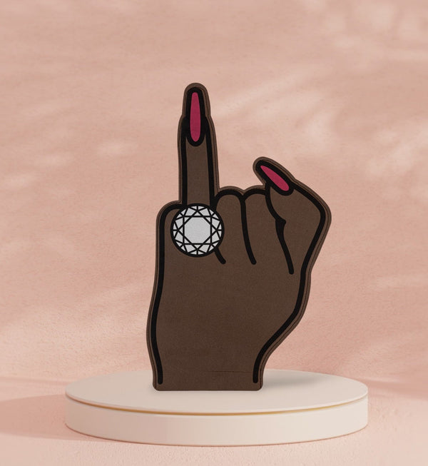 "Put A Ring On It" Bachelorette Foam Finger - Dark Brown