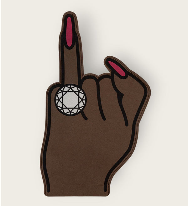 "Put A Ring On It" Bachelorette Foam Finger - Dark Brown