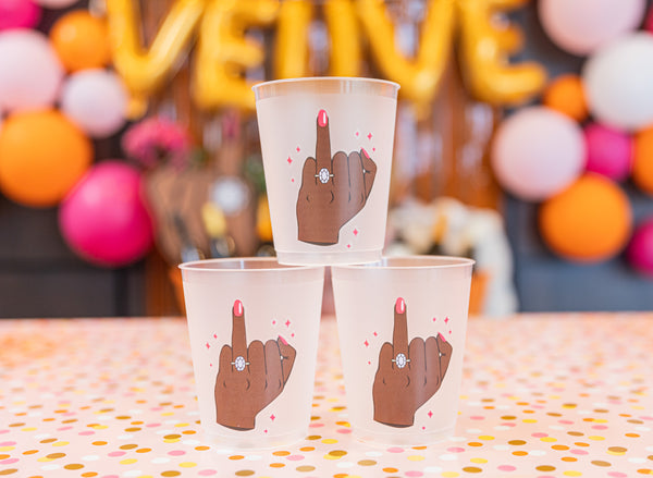 "Pour it Up" Bachelorette Party Cups - Dark Brown (16)