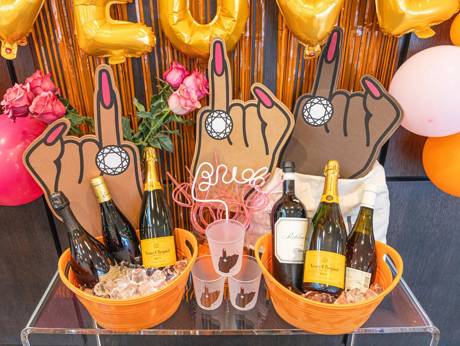 Brown Skin Bride bundle staged with all three foam finger shades