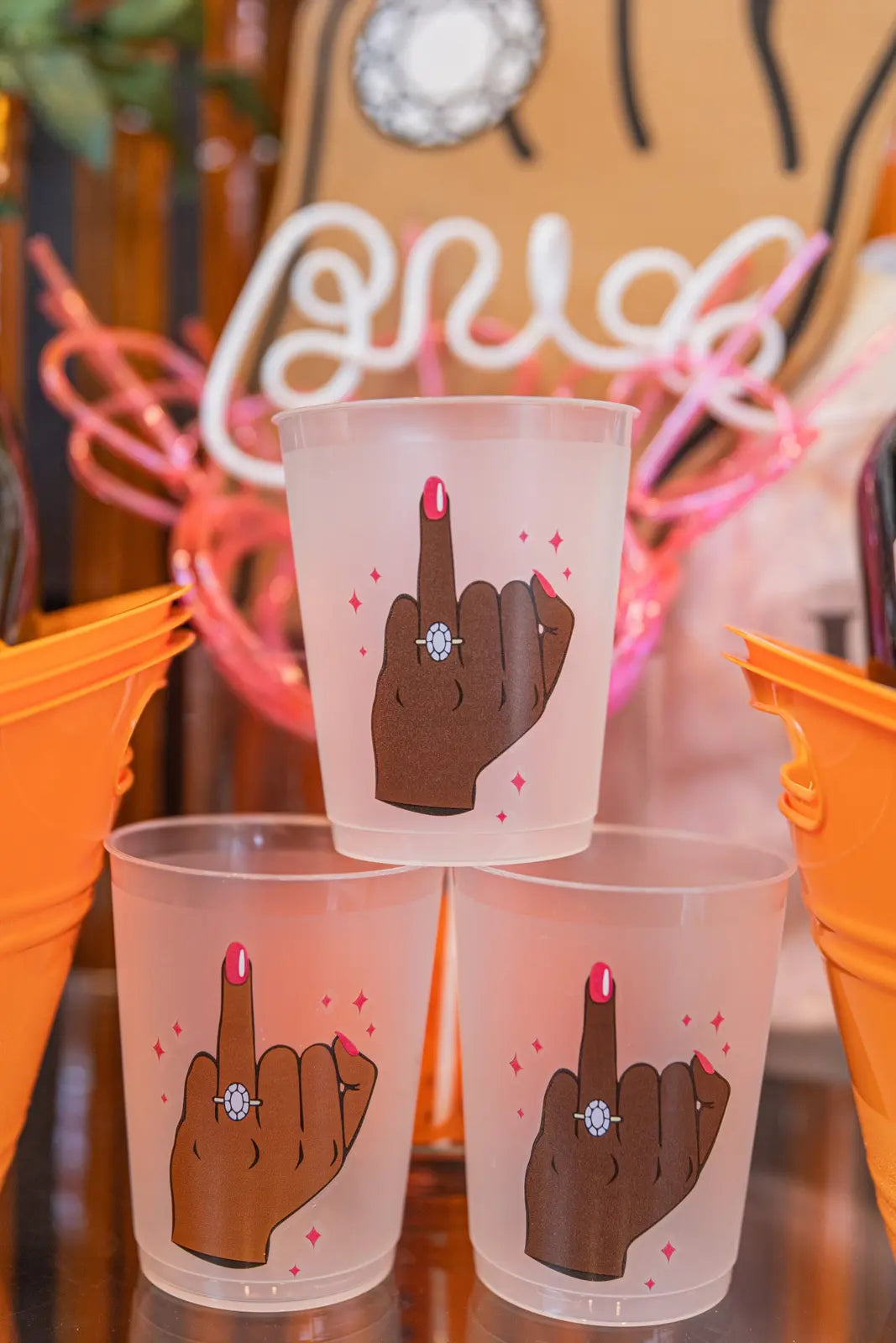 Brown Skin Bride party cups in multiple shades